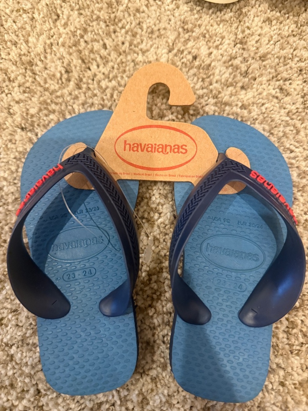 Havaianas Light Blue Footbed with Navy Straps Flip Flops